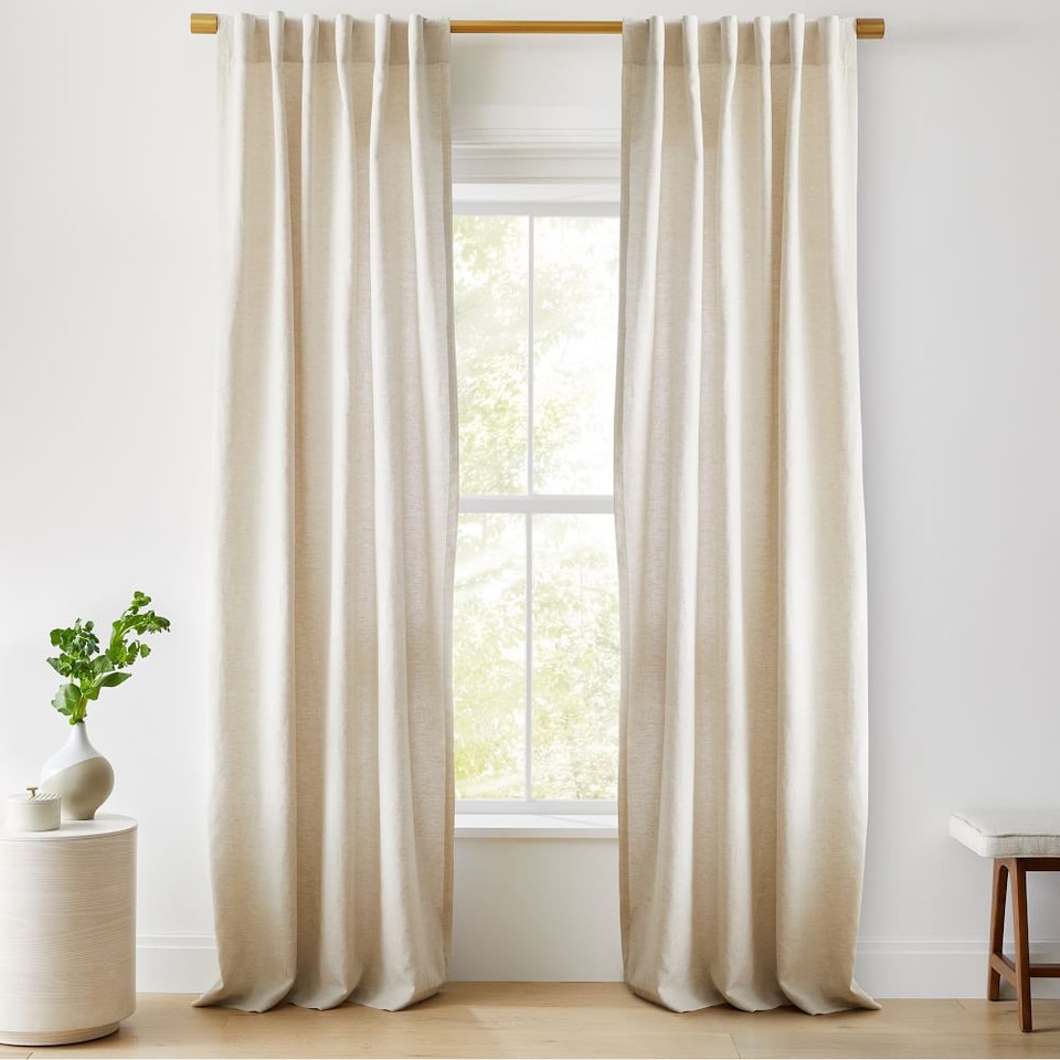 European Flax Linen Curtain Natural west elm United Kingdom